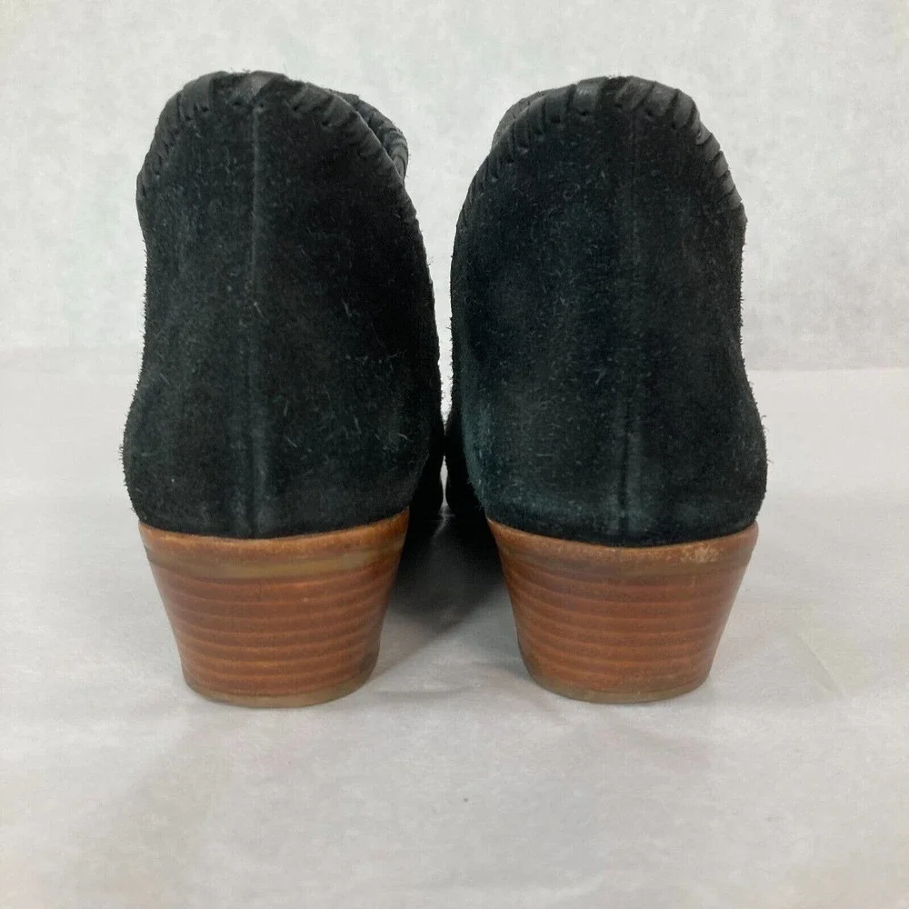 Jack Rogers Boots Womens Sz‎ 6 Black Low Heel Slip On Suede Ankle